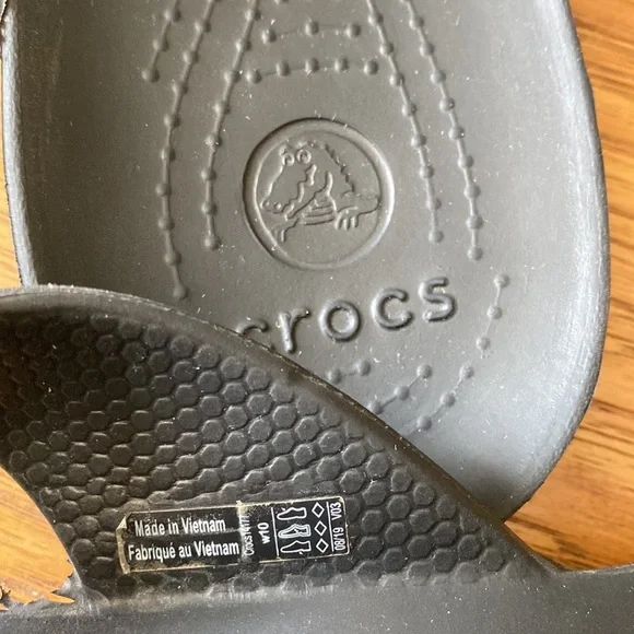 Black corcs sandles shoes flip flops slip on - Picture 7 of 8